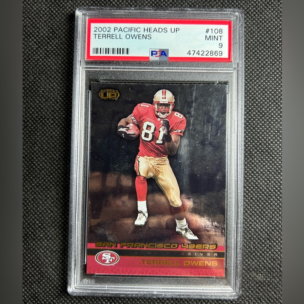 2002 Pacific Heads Up Terrell Owens #108 HOF San Francisco 49ers PSA 9 MINT POP1